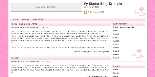 An Example of a MyStarterBlog Site: Pink is NOT Compuslory! 