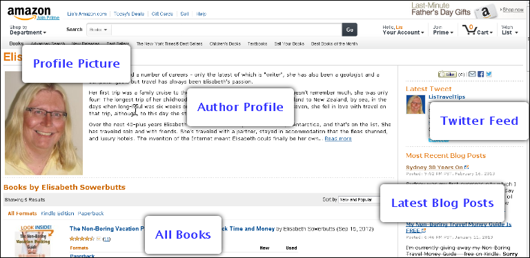 Authorcentral page set up correctly